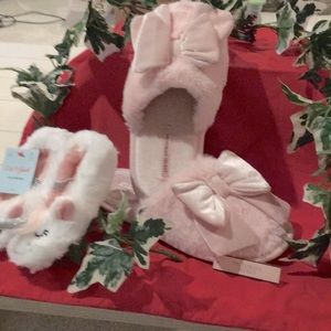 Pink Soft, warm and cozy slippers.